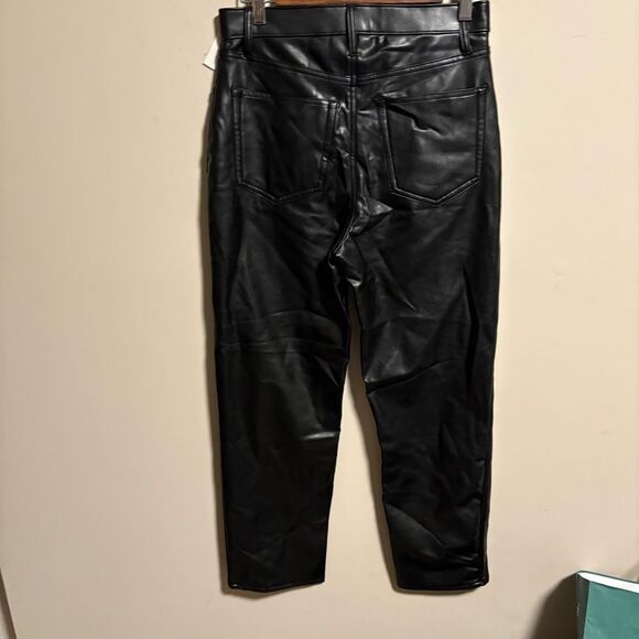 NWT Abercrombie & Fitch 90’s Straight Ultra High-Rise Vegan Leather Pants 29/8 L - Picture 6 of 10